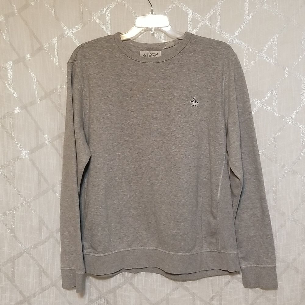 Original Penguin Sweatshirt Pullover Men XXL Crewneck Gray Outdoor Gorpcore
